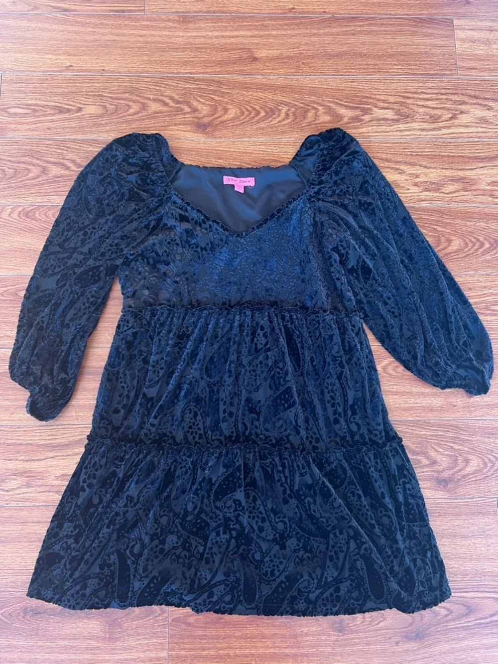 Betsey Johnson Black Paisley Passion Tiered Dress - Picture 3 of 9